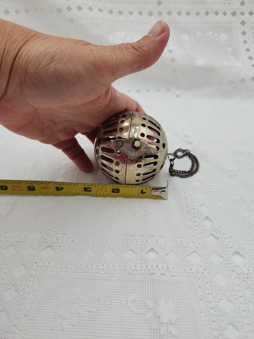 Vintage Metal  Hinged Pomander Potpourri Fragrance Diffuser Scent Ball